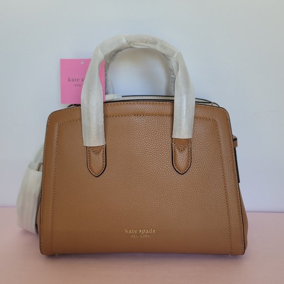 KATE SPADE Knott Pebbled Leather MEDIUM Satchel & Slim Bifold Wallet- Bungalow ⭐ - Picture 2 of 16
